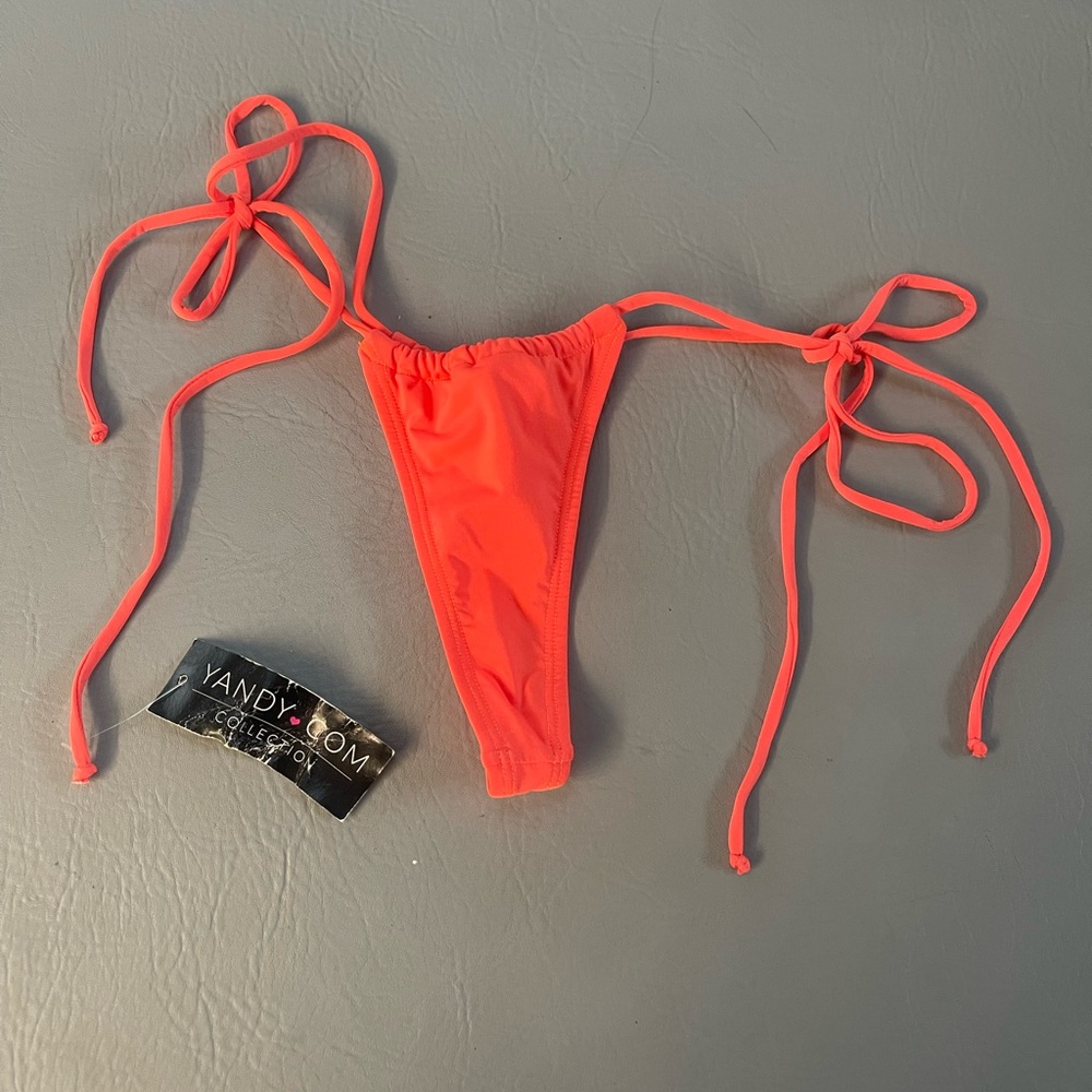 Yandy Vibrant Orange Tie-Side Bikini Bottom
